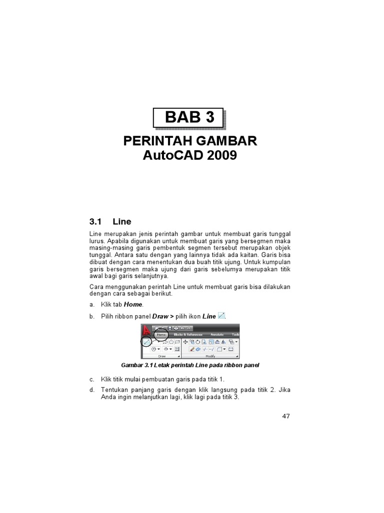 Pemodelan 2D Dan 3D Dengan AutoCAD 2009 Untuk Pemula | PDF