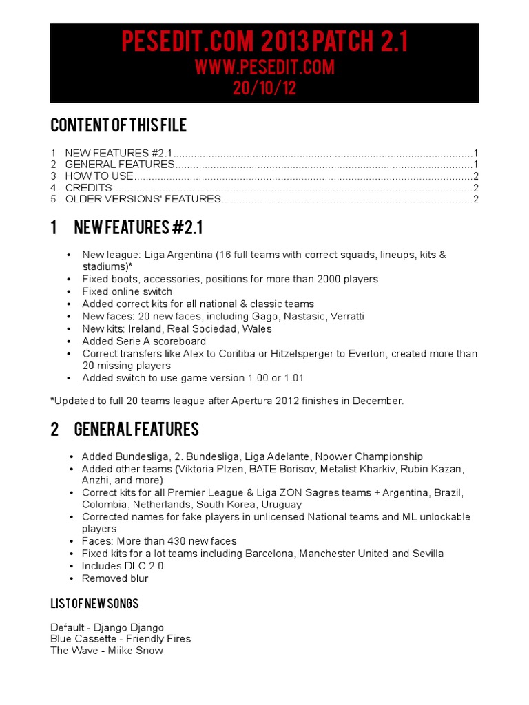 Content of This File: List of New Songs | PDF