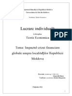 Impactul crizei financiare globale asupra localitaților Republicii Moldova