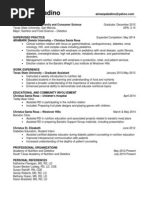 Resume - Dietitian Weebly