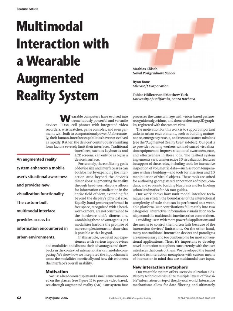 Multimodal Interaction With A Wearable Augmented Reality System | PDF ...
