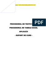 Procesorul de Texte Word, Excel