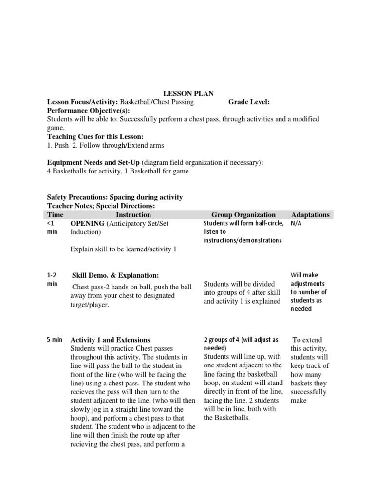 Phye 135 Basketball Lesson Plan Pdf Lesson Plan Teach vrogue.co