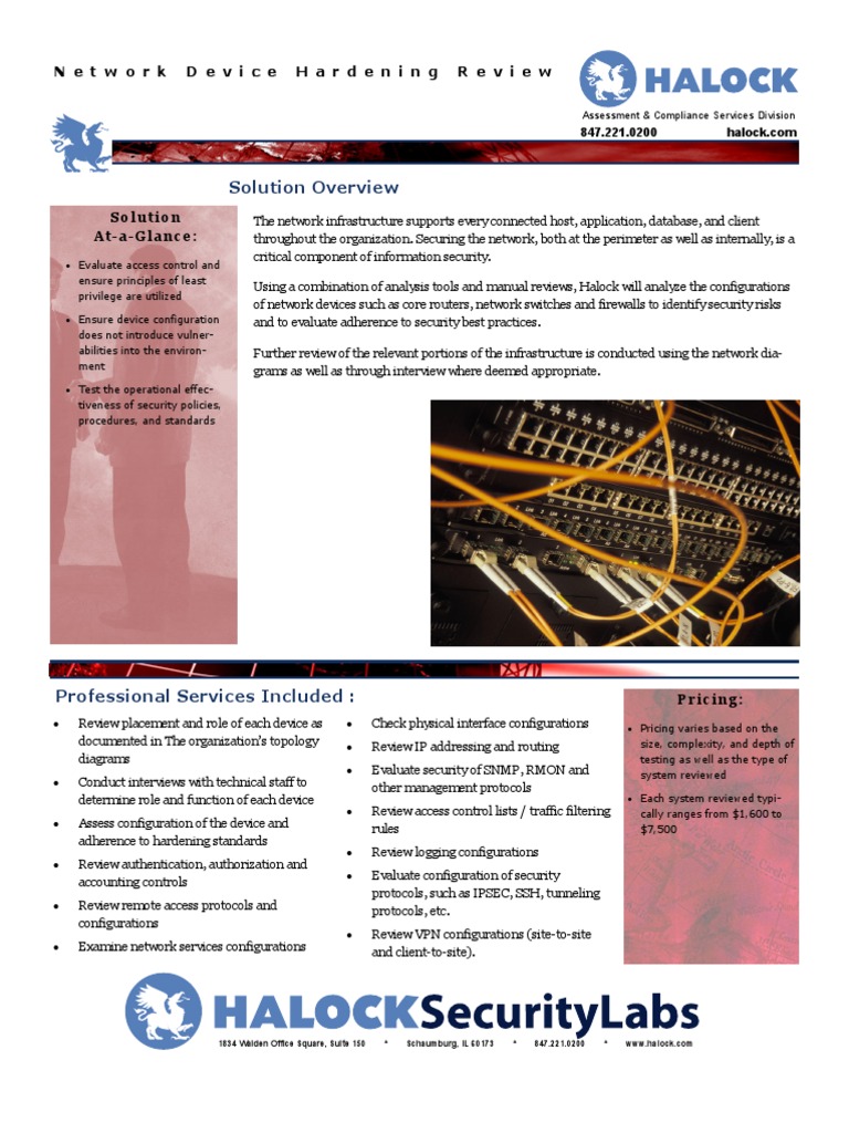 Halock ACS Network Device Hardening Review Online Safety & Privacy Computer Security