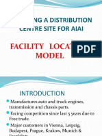 Selecting A Distribution Centre Site For Aiai: Facility Location Model