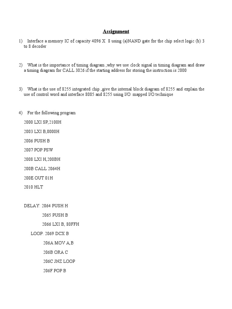 Memory IC Interface and 8085 Programming Guide | PDF | Technology ...