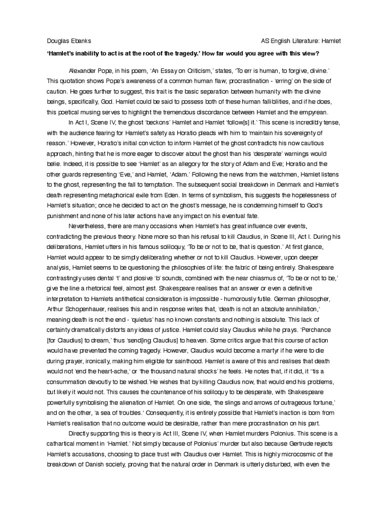 Hamlet's dilemma crossword image