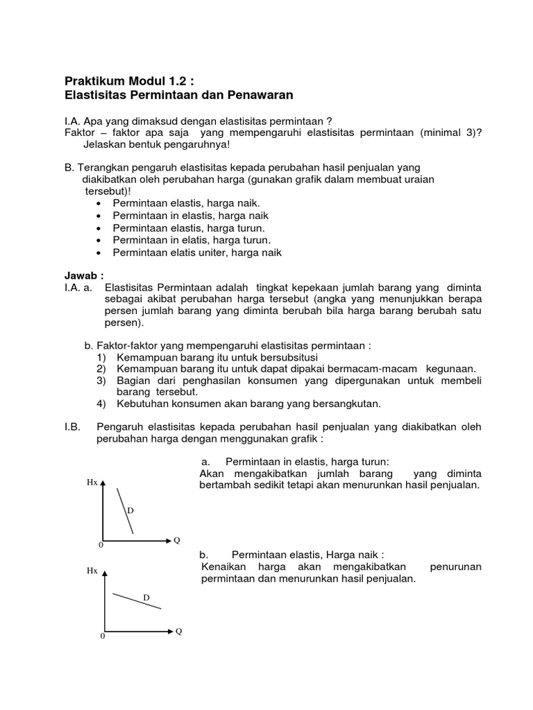 Tugas Elastisitas Permintaan Dan Penawaran Ekonomi Mikro