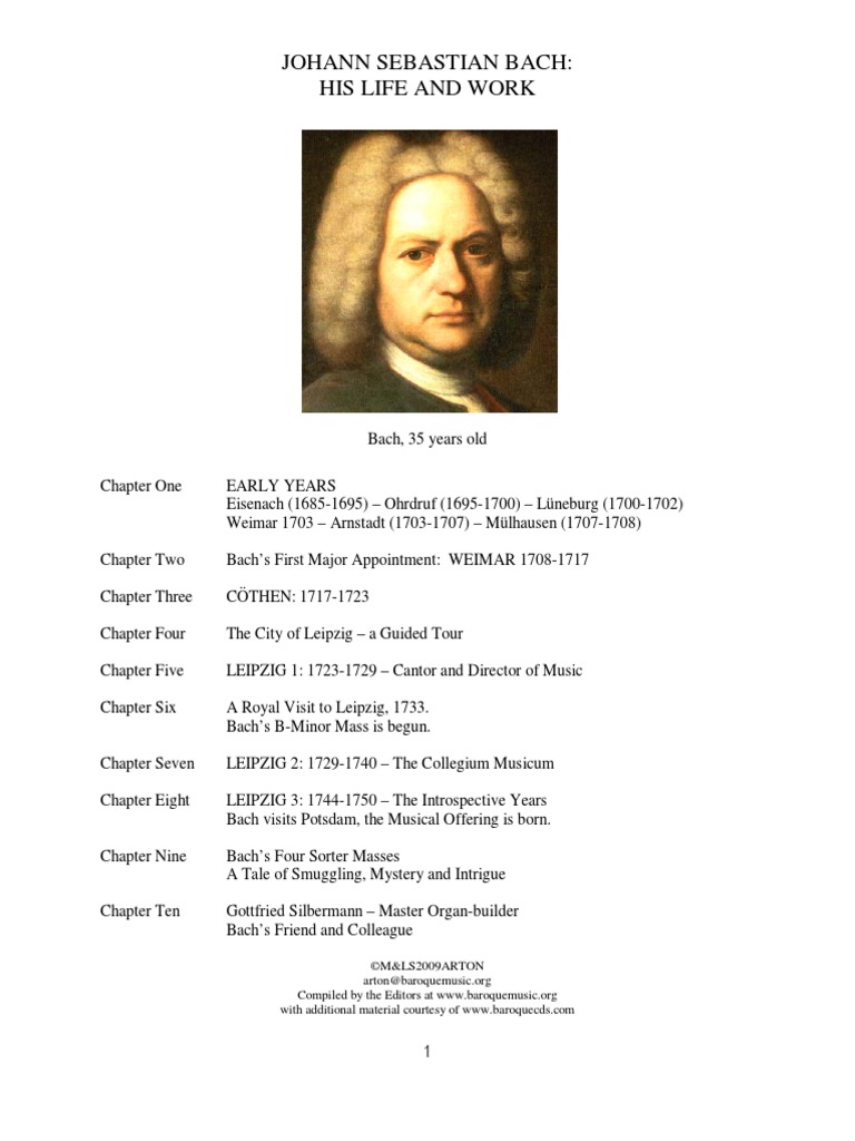 The Life of Johann Sebastian Bach Bach Cantata Johann Sebastian Bach