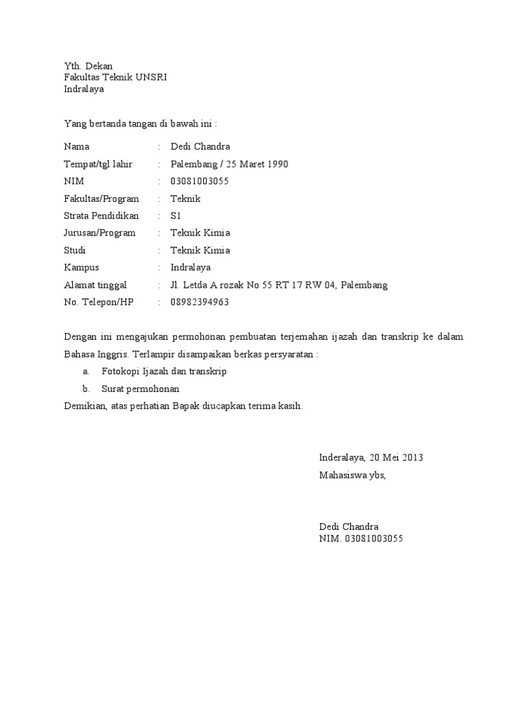 Contoh Surat Janji Temu Menggunakan Bahasa Inggris - Telma Info