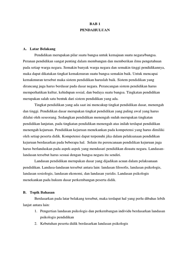 Makalah Landasan Psikologis