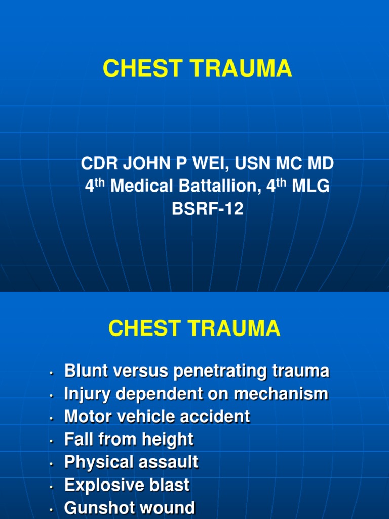 Comprehensive Guide to Chest Trauma | PDF | Thorax | Major Trauma