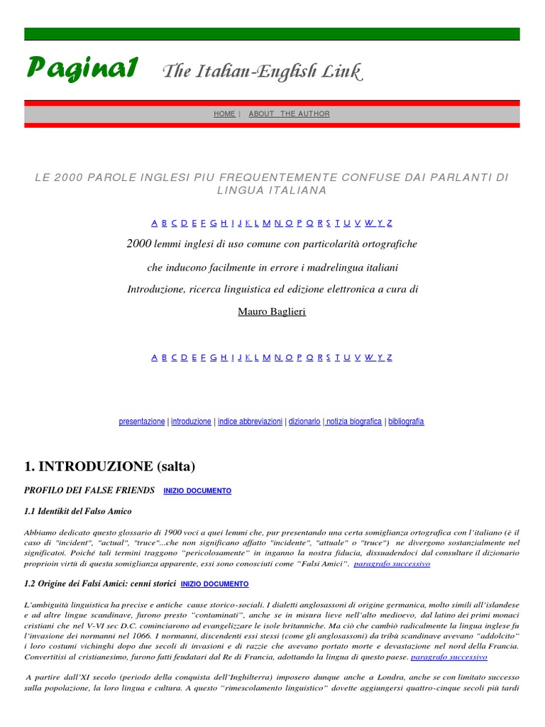 Dizionario Dei Falsi Amici Della Lingua Inglese