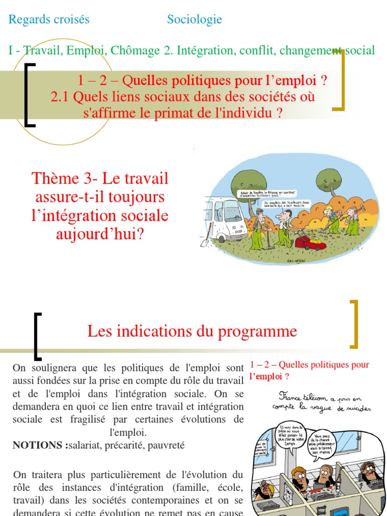 Le Travail Est Il Toujours Facteur Dintegration Sociale Dissertation