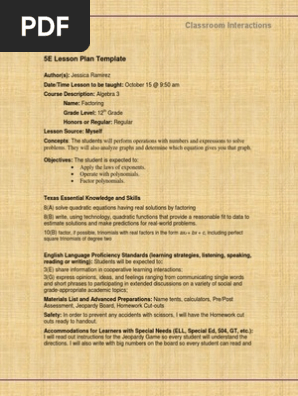 5e lesson plan