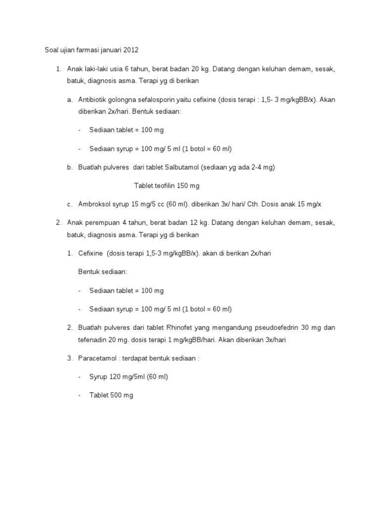 Contoh Soal Tes Tentang Dosis Jurnal