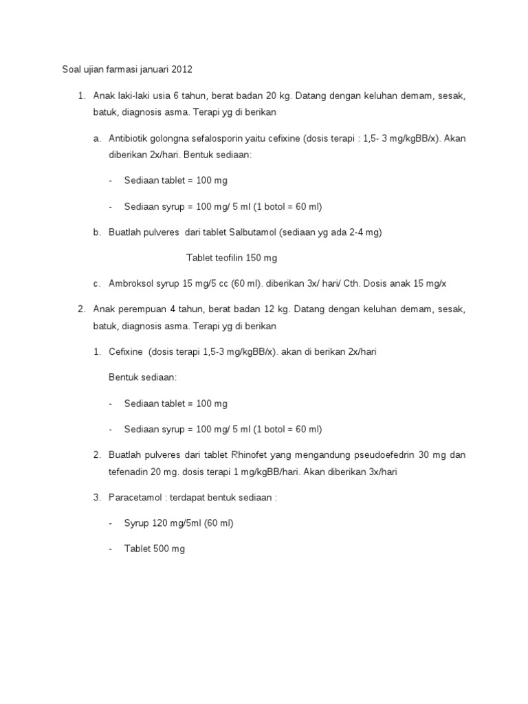 Soal Ujian Farmasi Januari N Osce 2012d