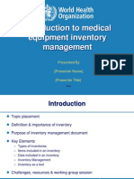 Introduction To Medical Equipment Inventory Management