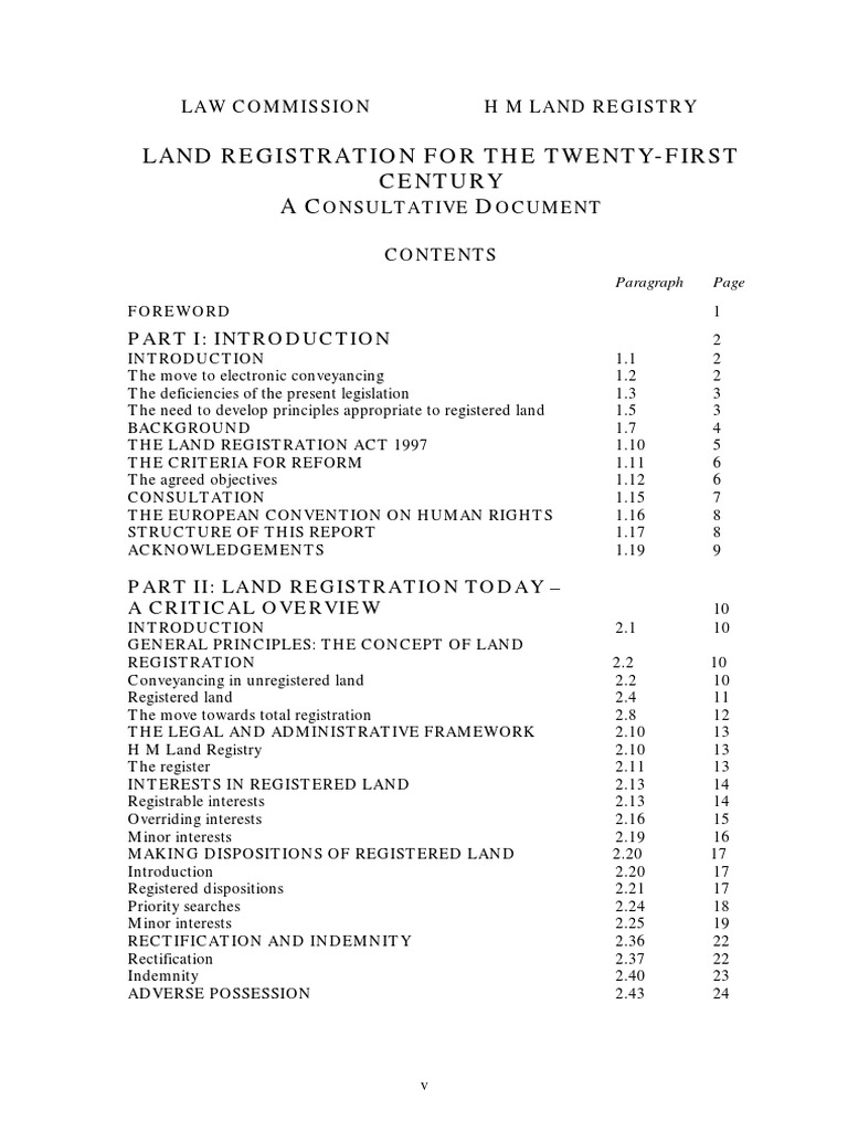 Law Commission Report Land Registration Conveyancing - 