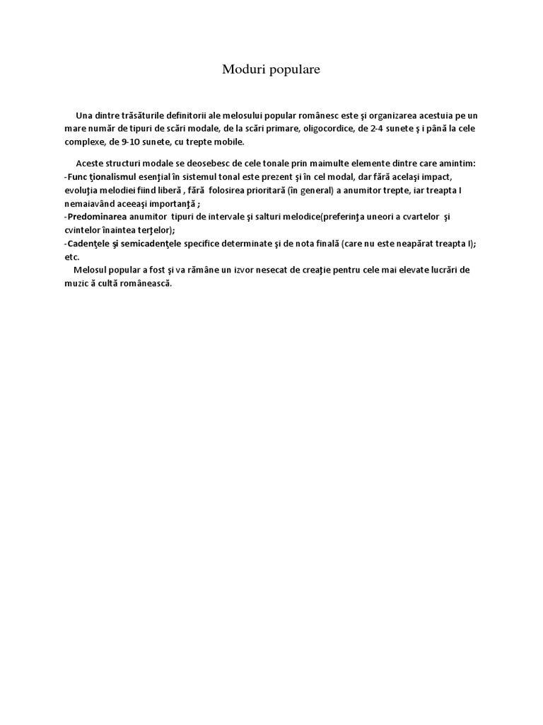 Moduri Populare | PDF