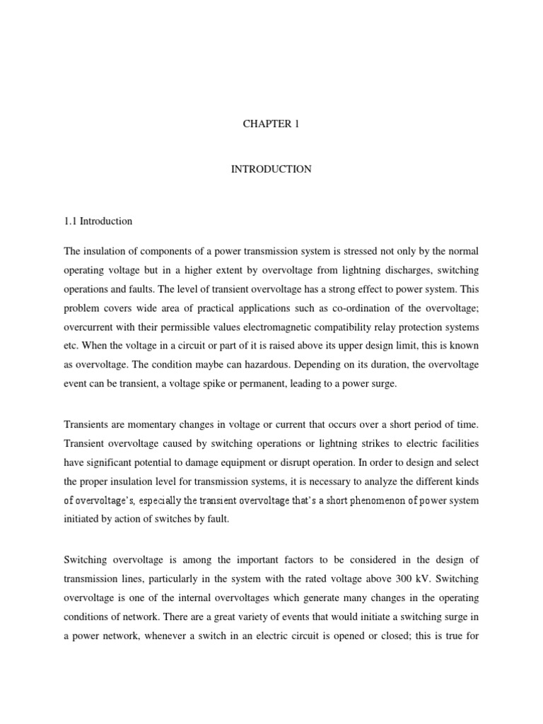 Chapter 1 Thesis Pdf Electric Power Transmission Electric Power