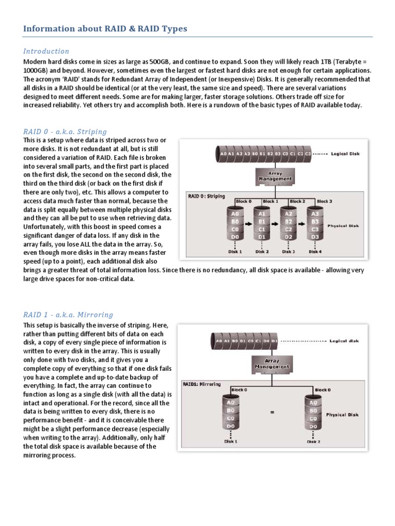 Information About RAID | PDF | Computer Engineering | Areas Of Computer ...