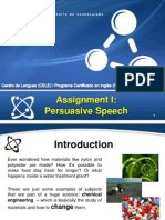 Assignment I: Persuasive Speech
