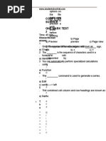 Computer Science - One Mark - Test 2