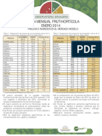 Boletín Mensual Frutihortícola Enero 2014