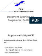 Presentation Projet Politique Du Parti CRC