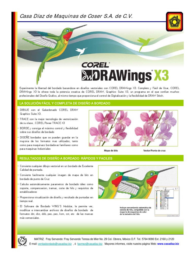 Corel DRAWings X3: Bordado y Diseño Vectorial | PDF | Áreas de ...