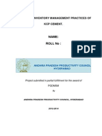 Name: Roll No:: A Study On Inventory Management Practices of KCP Cement