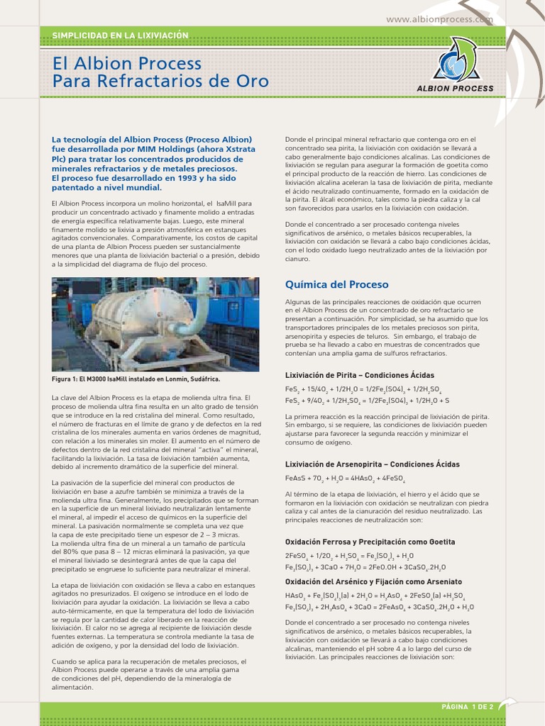 Albion Process | PDF | Minerales | Oro