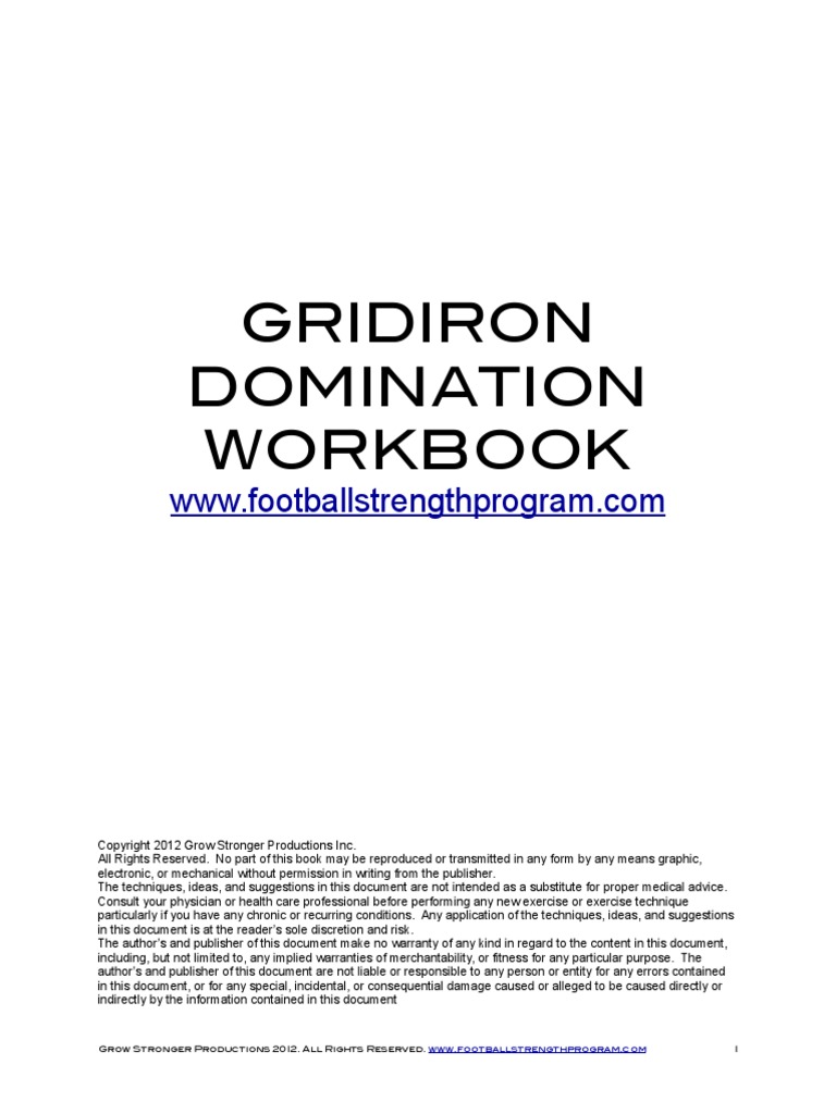 Gridiron Domination Manual2 PDF Muscle Hypertrophy Physical Strength