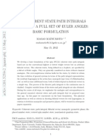 Su (2) Coherent State Path Integrals Labeled by A Full Set of Euler Angles: Basic Formulation