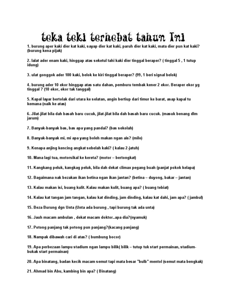 Teka Teki Koleksi Pdf