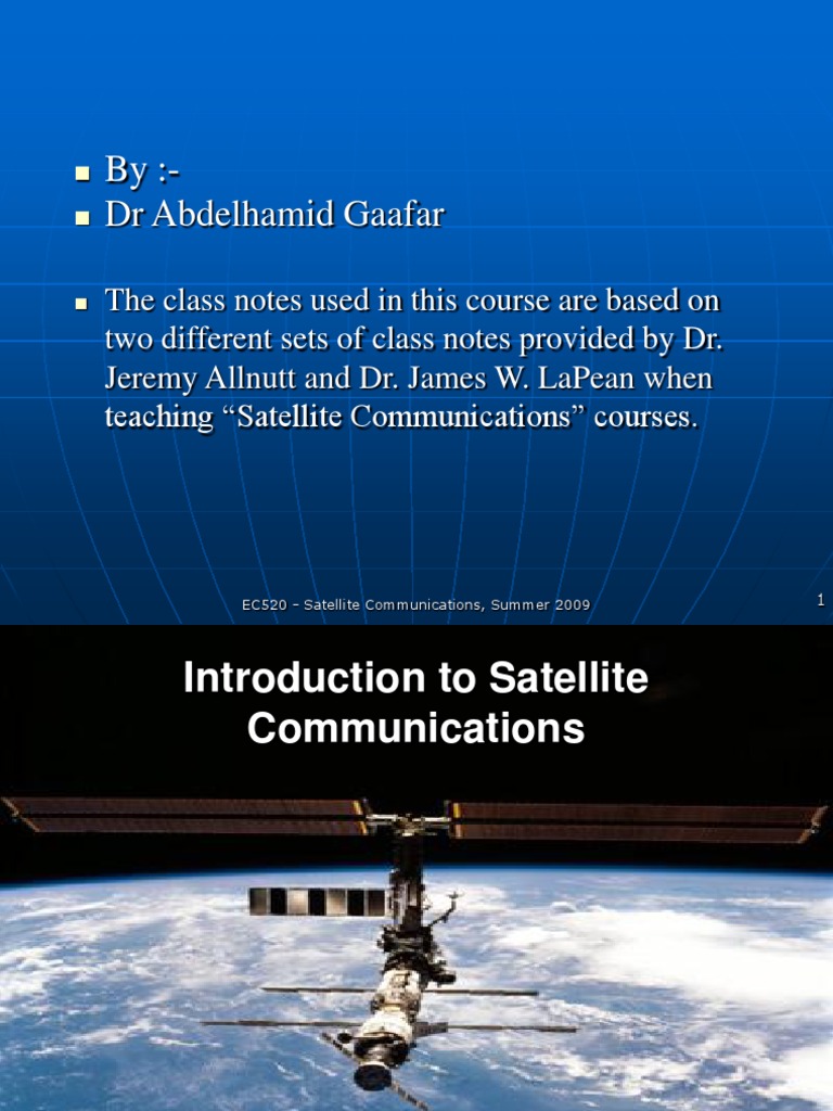 Satellite Communications Overview | PDF | Communications Satellite ...