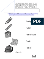 Match the Objects of the Classroom to the Corresponding Vocabulary