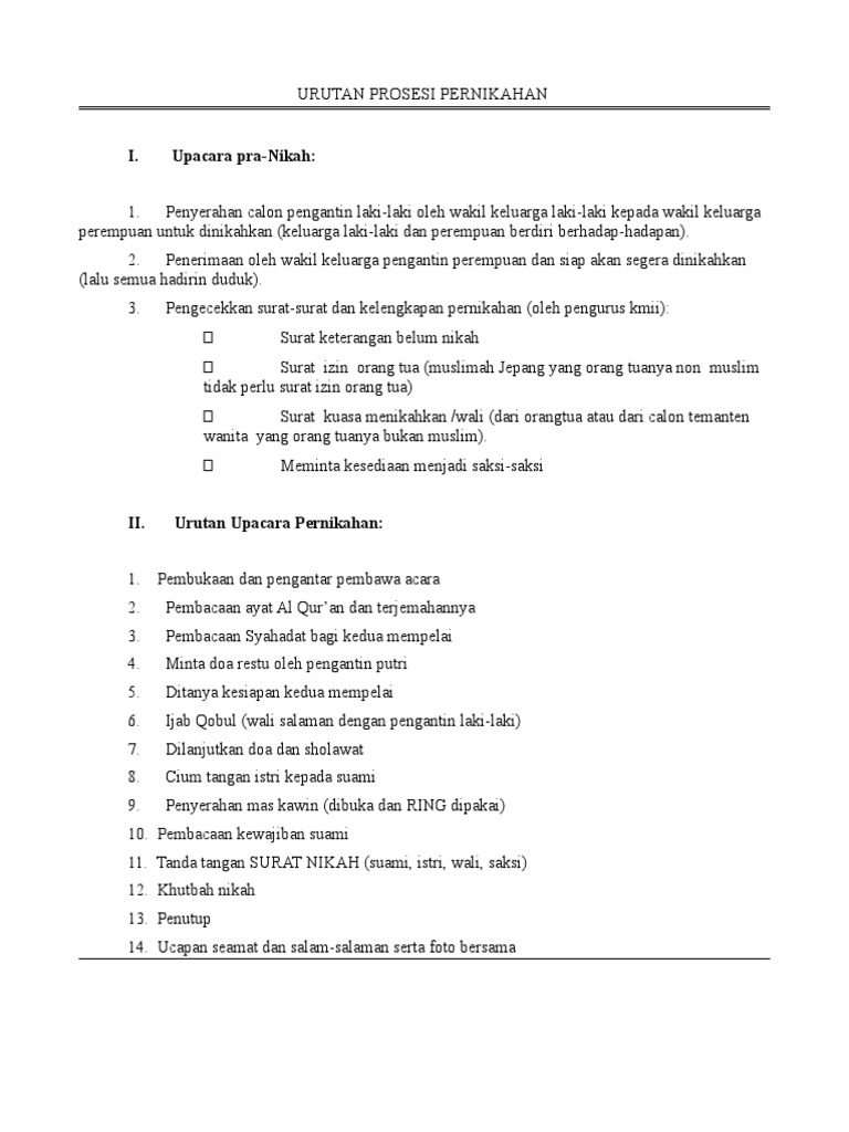 Urutan Nikah | PDF