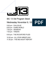 IBC 13 Old Program Skied Wednesday November 9, 1977