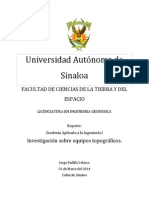 Investigación Sobre Equipos Topográficos