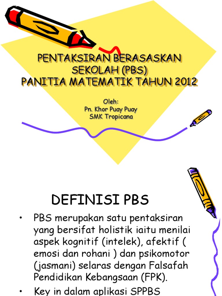 Pentaksiran Berasaskan Sekolah Pbs