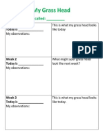 My Grass Head Worksheet