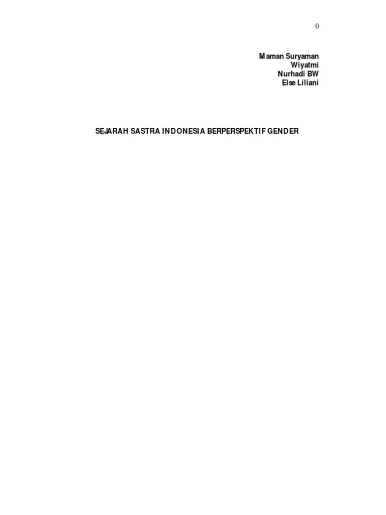Buku Sejarah Sastra Gender