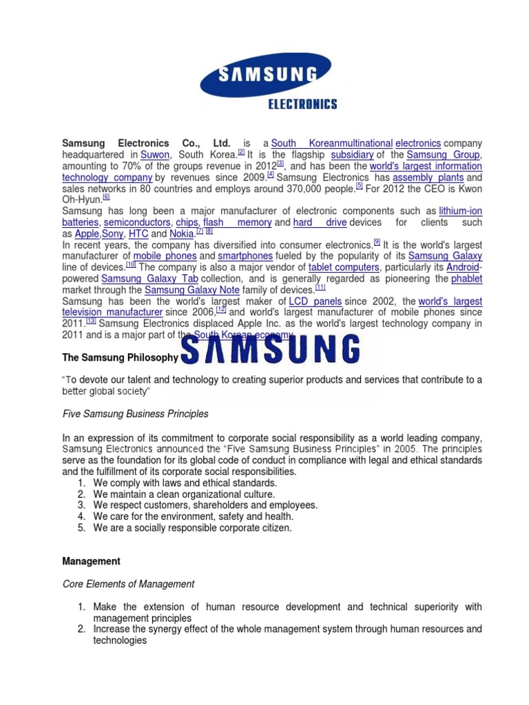 Samsung's Global Tech Leadership | PDF | Samsung Electronics | Samsung