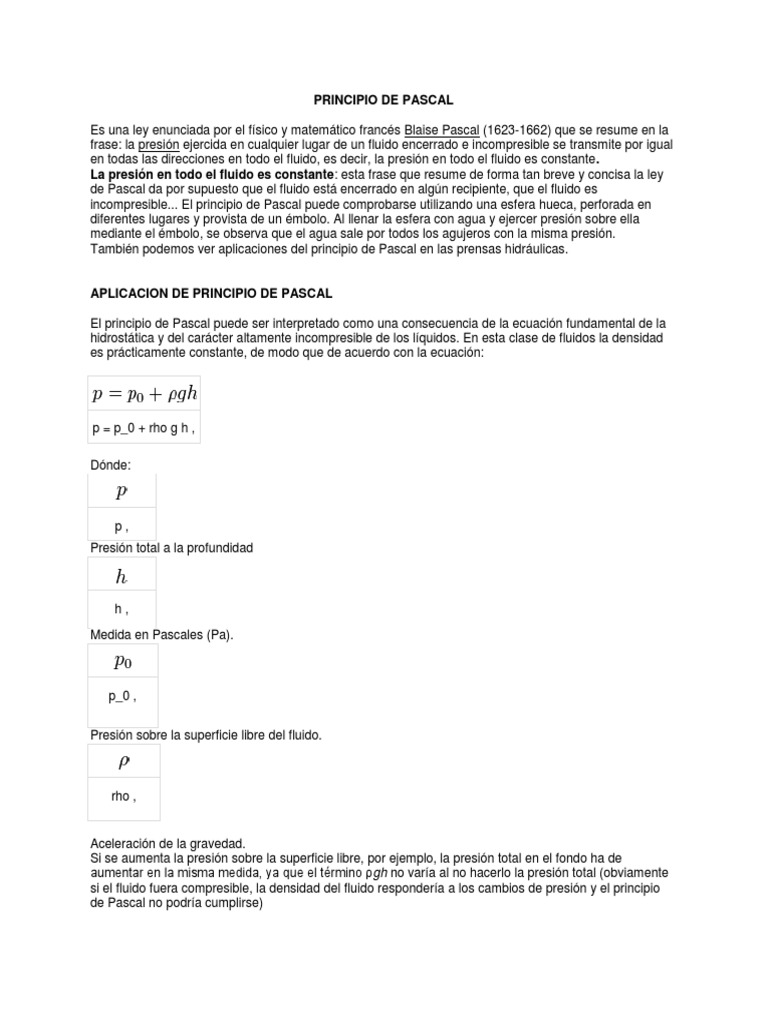 Aplicaciones del Principio de Pascal | PDF | Materiales transparentes ...