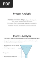 Process Analysis: Process Flowcharting: Process Performance Measurements