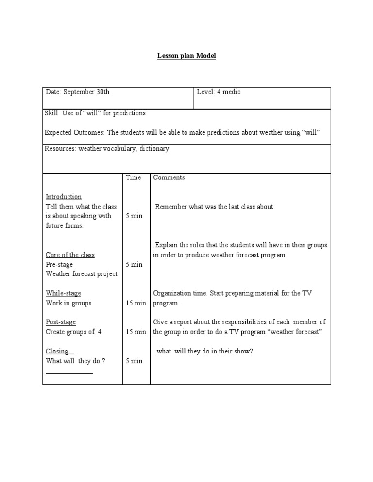 Lesson Plan Sep 30 | PDF