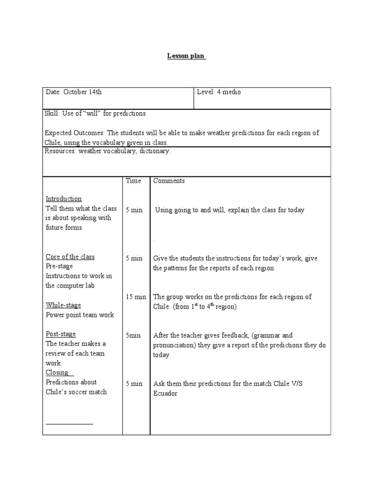 Weather Predictions Lesson Plan | PDF