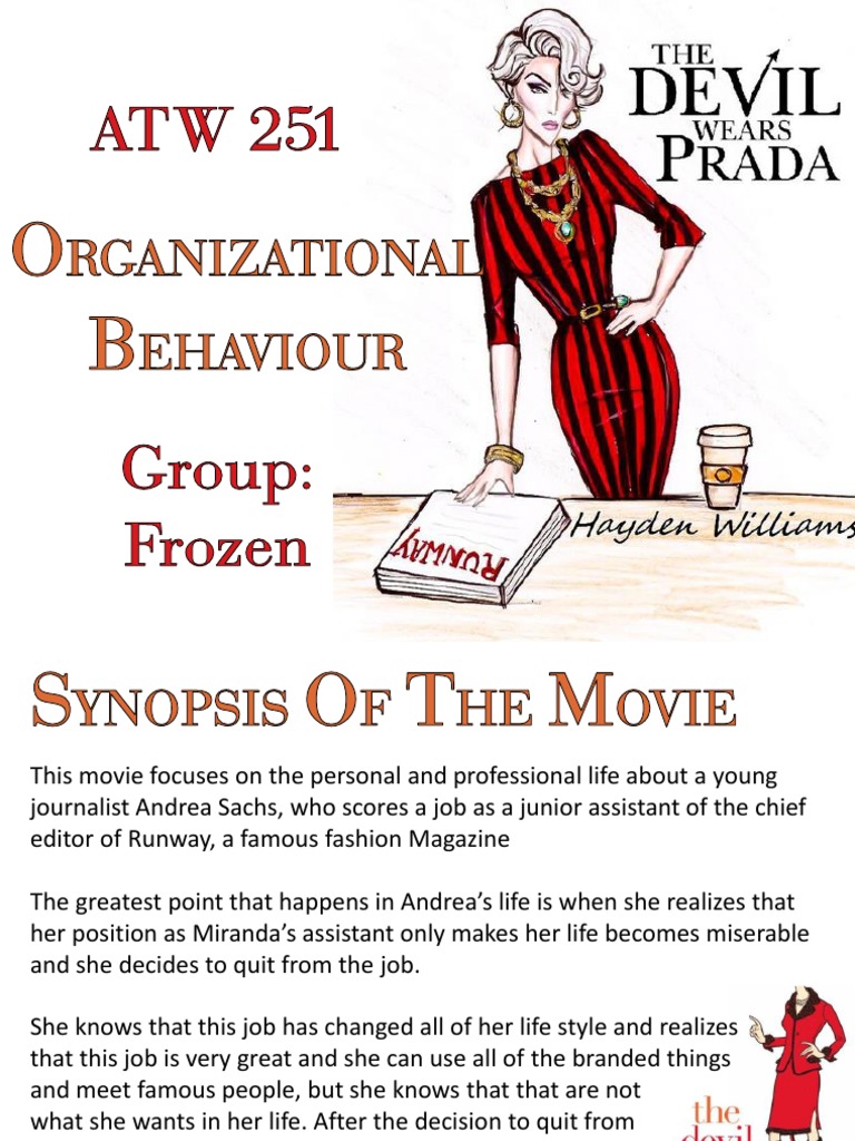 ATW 251 - Frozen - The Devil Wears Prada Slides | PDF | Leadership |  Organizational Culture